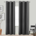 Koufall Privacy Curtains 84 Inches Long For Windows Double Living Room Bedroom,Skinny Room Darkening Blackout Panel Curtains Set,Dark Grey