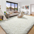 Amdrebio Ivory Rugs for Bedroom, Soft Indoor Modern Rug for Living Room, 6x9 Area Rug, Cute Fluffy Carpet for Kids Room, Home De