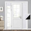 Homeideas 100% Blackout Sidelight Curtains For Front Door, Side Door Window Curtains, Front Door Curtains For Small Window, Thermal Insulated Door Window Covering, (1 Panel, W12 X L68, Greyish White)
