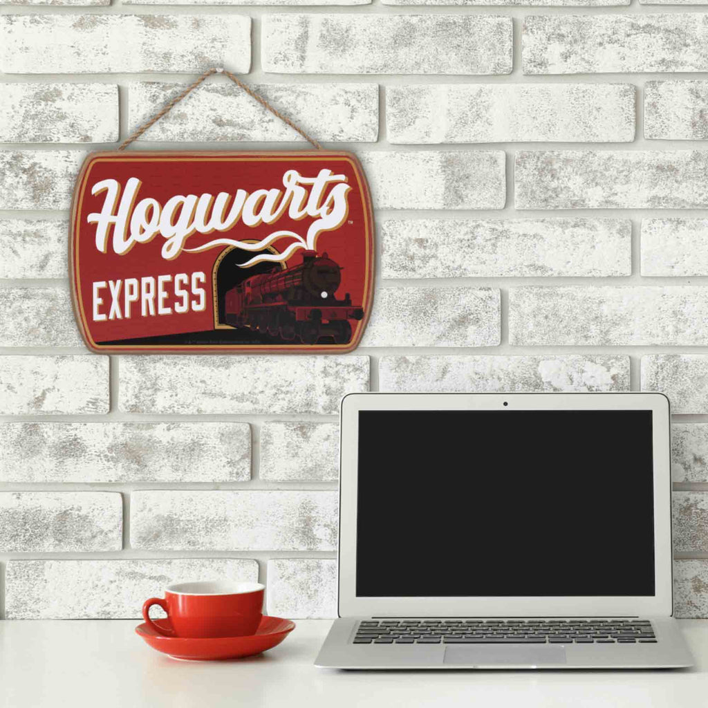 Open Road Brands Harry Potter Hogwarts Express Hanging Wood Wall Decor - Fun Harry Potter Sign For Kids' Bedroom, Playroom Or Mo