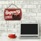 Open Road Brands Harry Potter Hogwarts Express Hanging Wood Wall Decor - Fun Harry Potter Sign For Kids' Bedroom, Playroom Or Mo
