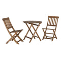 Linon Catalan Finished Three Piece Foldable Bistro Cafe Set, Acorn Brown