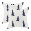 Cxmeifly Christmas Pillow Covers 18X18 Inch Set Of 2 Cream Navy Blue Christmas Tree Decor Throw Pillows Winter Xmas Holiday Outd