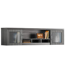 Mayline AWG72LGS Aberdeen Hutch Cabinet, Wall Mount, 72" W, Gray Steel Tf