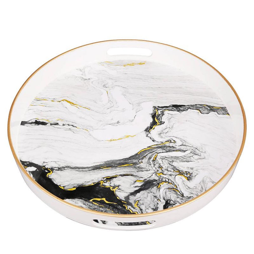 A&B Home 43305 S/2 Quinn Trays Black-White Quinn Trays, Set Of 2 Black & White