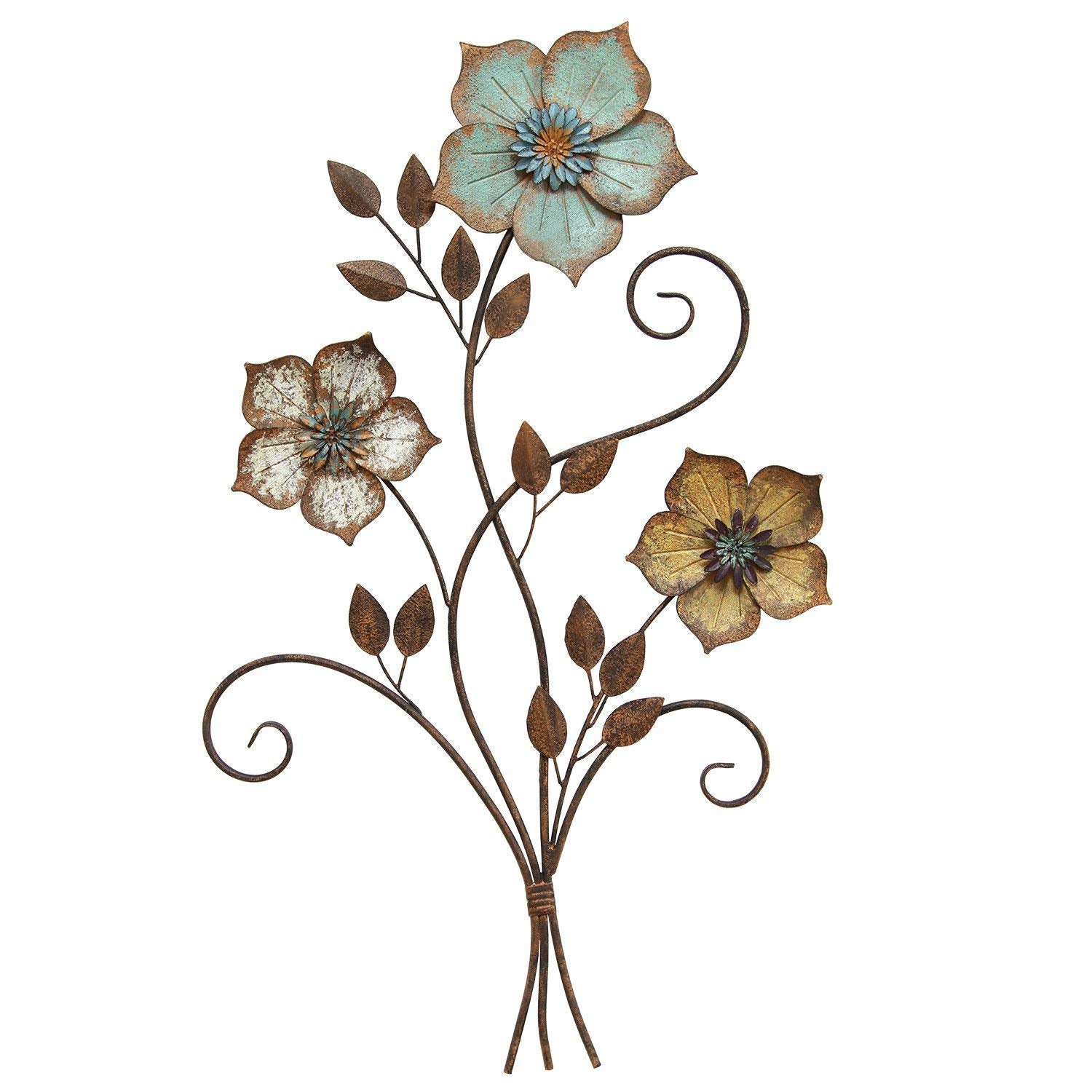 HomeRoots Tricolor Flower Wall Decor