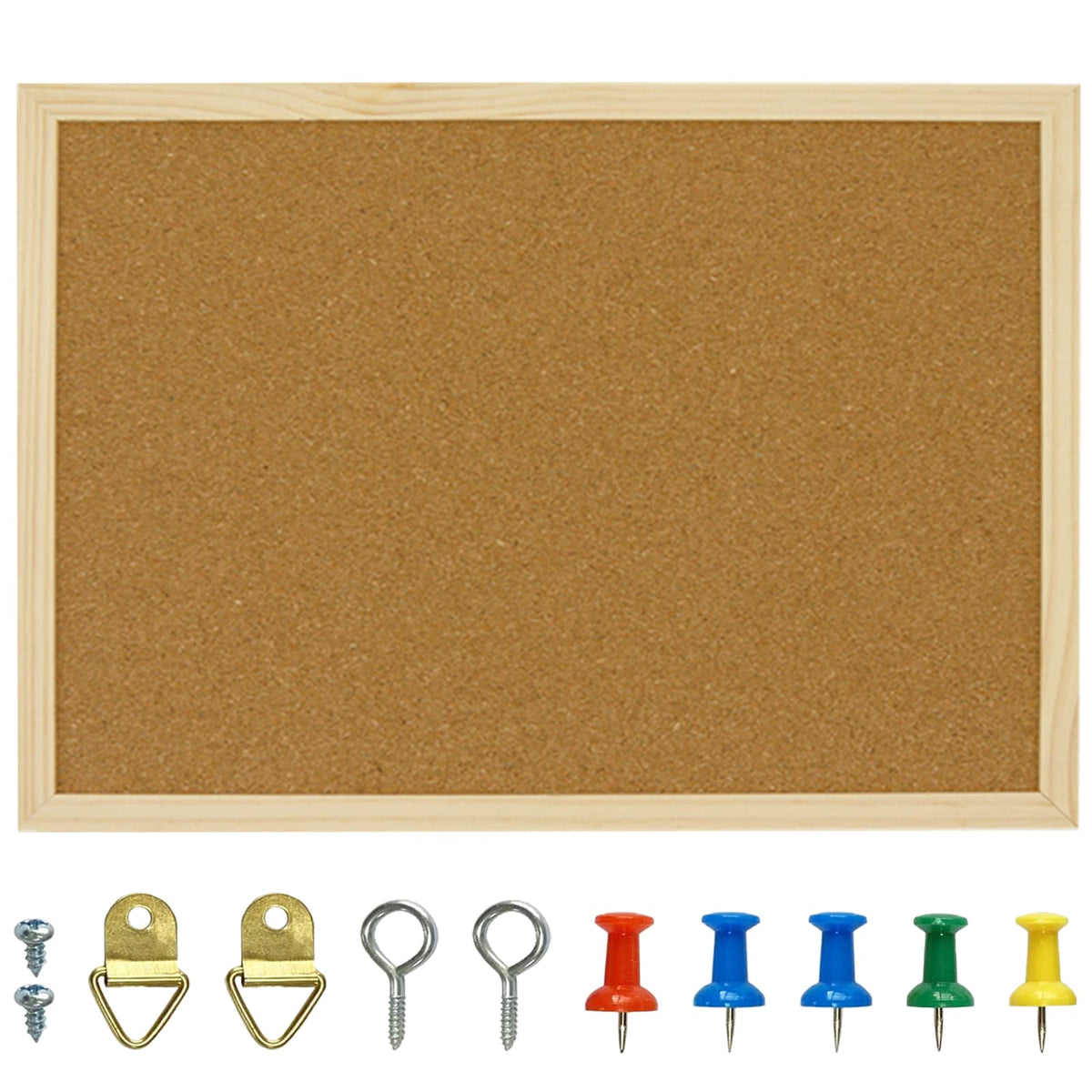 Owlkela 17.7 X 13.3 Inch Cork Board Bulletin Board, Wall-Mounted Presentation, Message Notice Pin Board, Perfect For Office & Ho