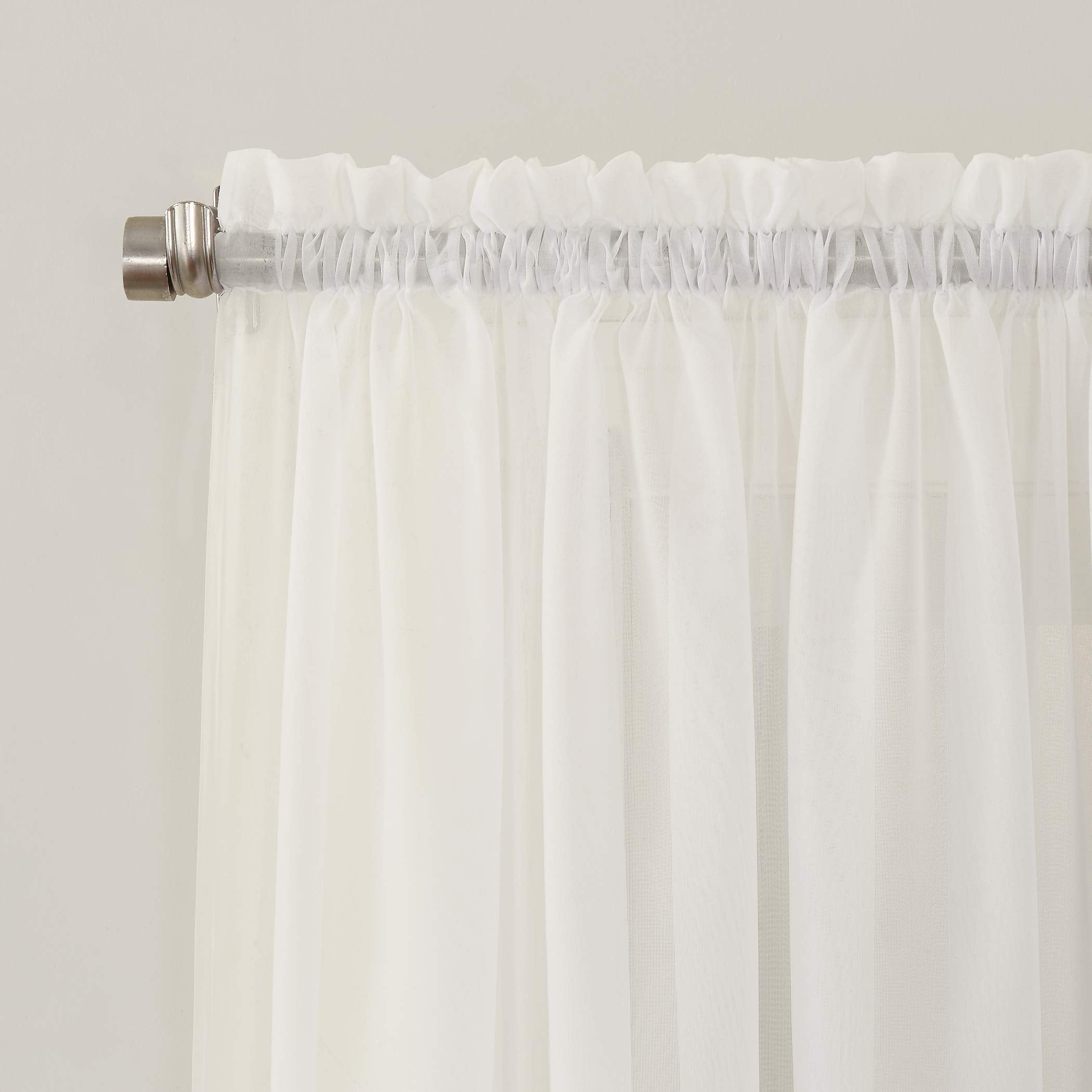 No. 918 Emily Sheer Voile Rod Pocket Curtain Panel, 59'' X 120'', Eggshell