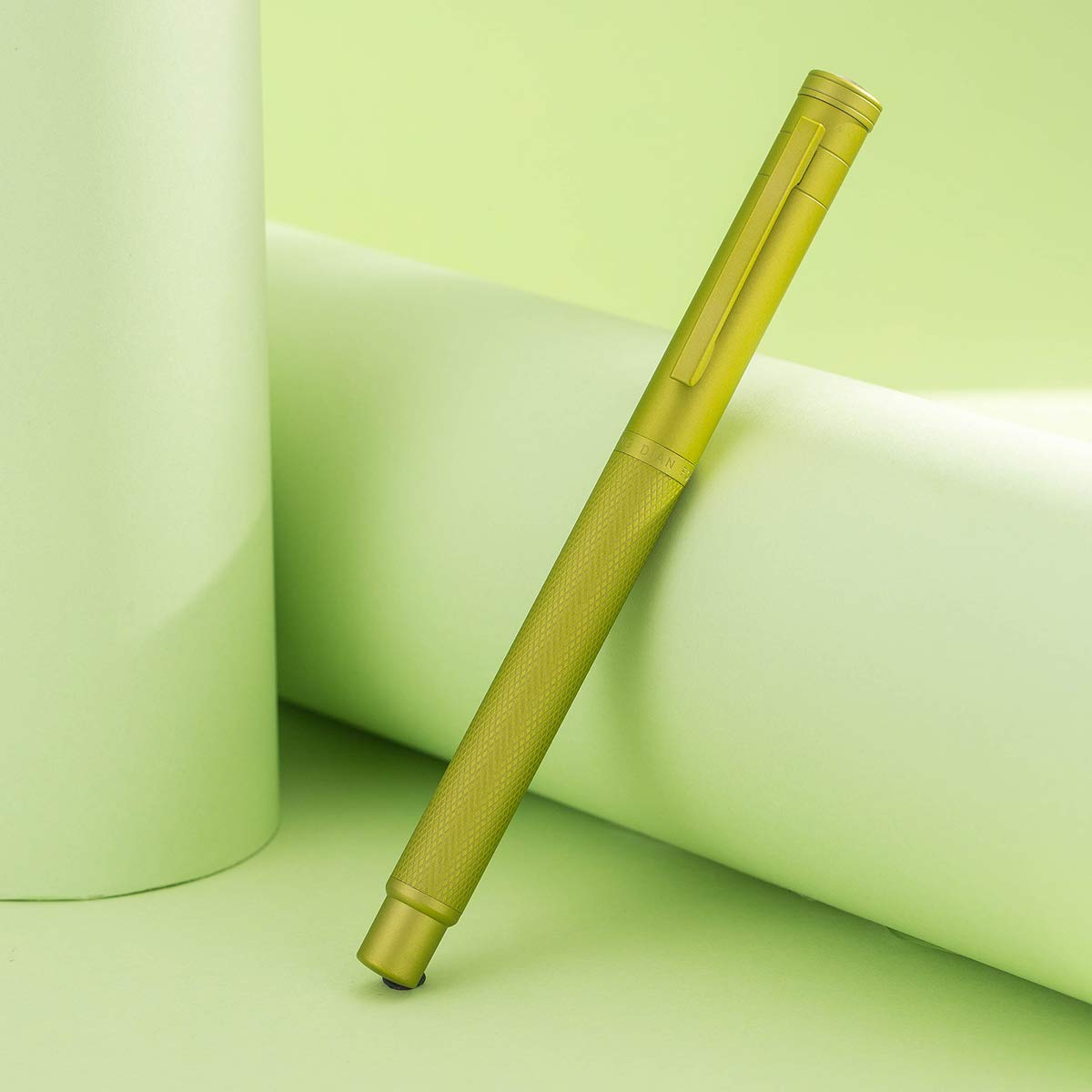 Asvine Mustard Yellow Fountain Pen, Extra Fine Nib, Classic Design, Metal Case, Model BRD94