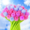 Sannix Color Changing Tulip Flower Pens, 50 Pcs Novely Fun Tulip Gel Ink Pen Bulk For Birthday Party Favors Gift School Classroo