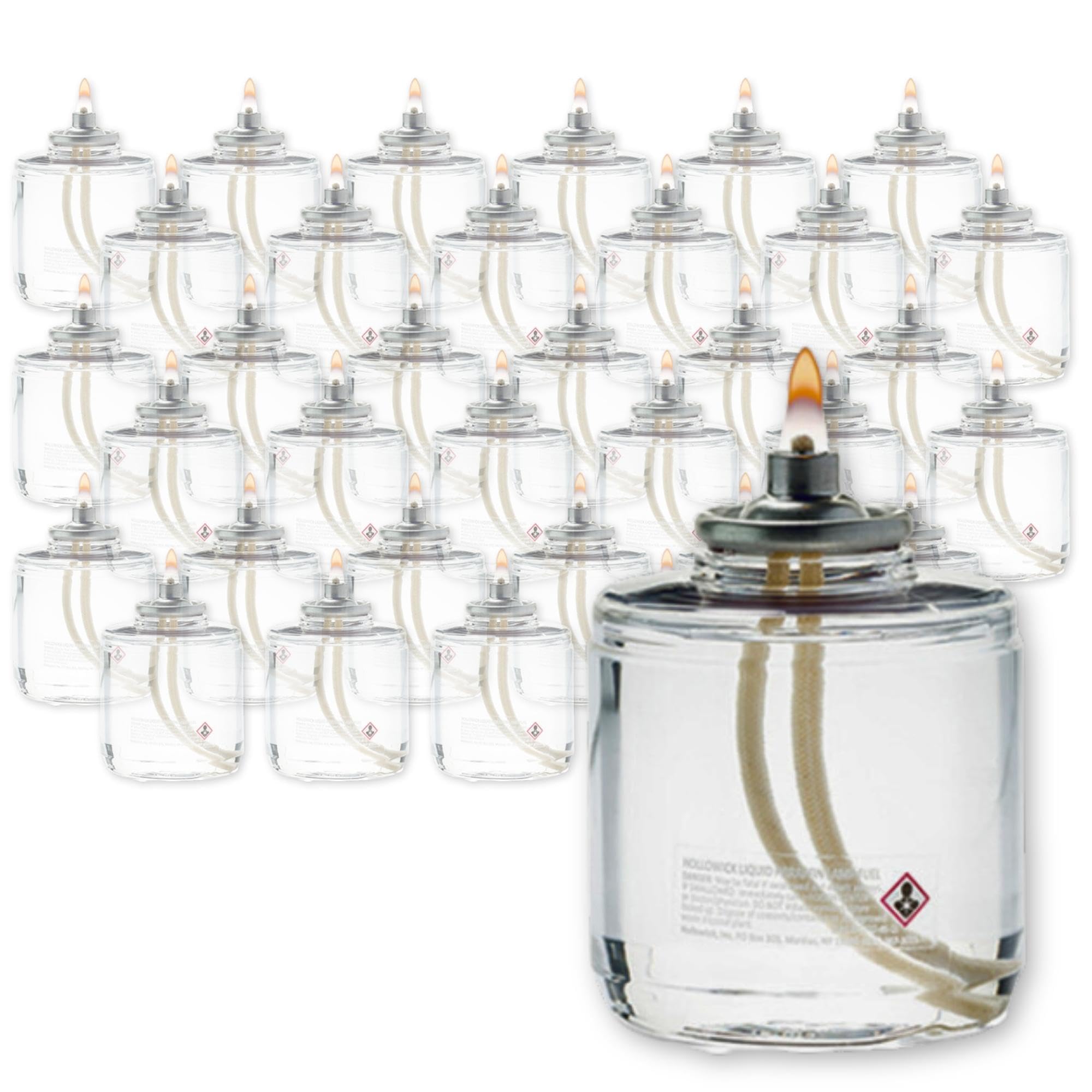 Hollowick Disposable Liquid Candles, 50 Hour, for Use in Glass Votive Tealight Lamp Holders, Restaurant Wedding Table Top Lights