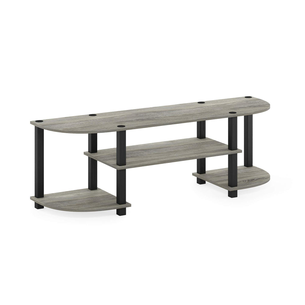 Furinno Turn-S-Tube Wide TV Entertainment Center, Oak Grey/Black