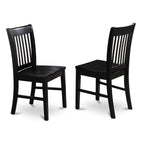 East West Furniture Lgva5-Blk-W 5 Piece Kitchen Table & Chairs Set Includes A Rectangle Dining Room Table With Butterfly Leaf And 4 Solid Wood Seat Chairs, 42X84 Inch, Black