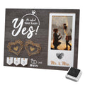 Wovla Engagement Gifts for Couple, Wedding Countdown Heart Thumbprint Engagement Picture Frame and Ink Kit, Best Engagement Gift