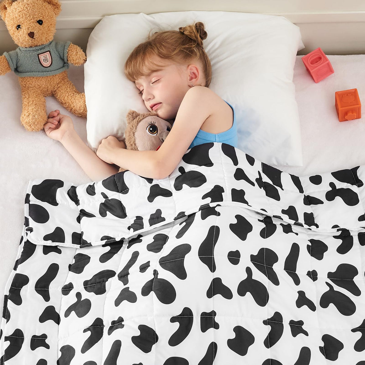 Yescool Weighted Blanket 7 Pounds Cooling Weighted Lap Blanket, Grey Heavy Blanket For Sleeping, Washable Weighted Throw Blanket