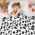 Yescool Weighted Blanket 3 Pounds Cooling Weighted Lap Blanket, Cow Print Heavy Blanket For Sleeping, Comfortable Weighted Throw