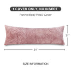 Sochow Body Pillow Cover 21X54 Inches, Super Soft And Cozy Leaves Textured Fleece Long Body Pillowcase With Zipper Closure,1 Pac