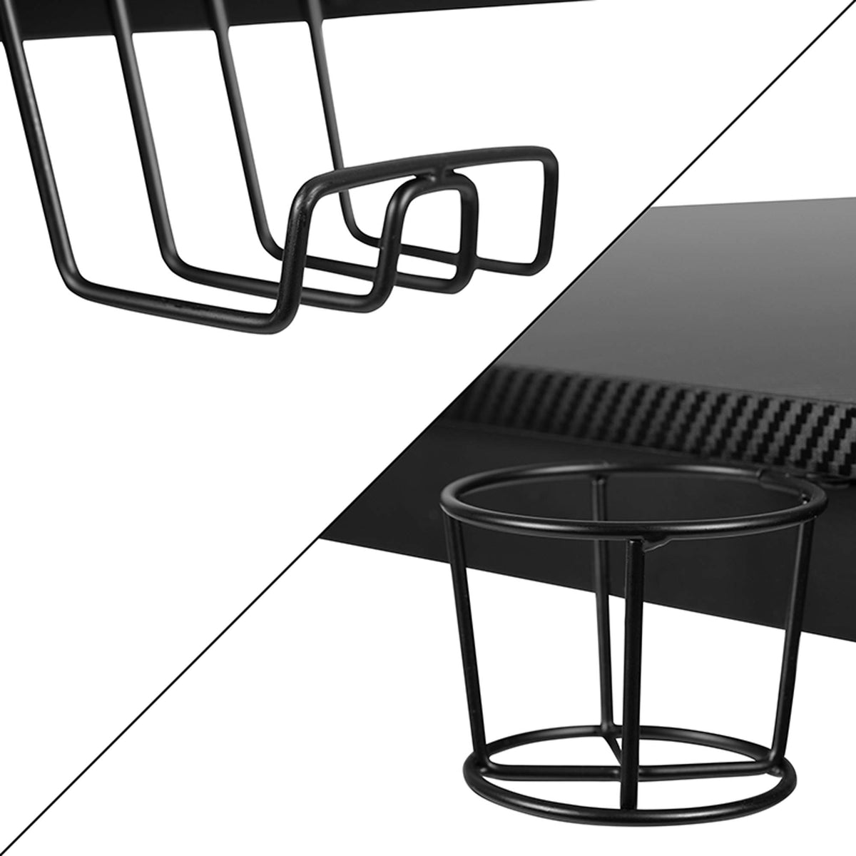 Flash Furniture Duncan Gaming Desk 45.25&quot; x 29&quot; Computer Table Gamer Workstation with Headphone Holder and 2 Cable Management Holes, Set of 1,Black