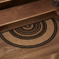 AIESY  Live Beautiful ! Reversible Braided Doorway Rug EcoFriendly Half Circle 33 L for All Seasons (Beige/Black)