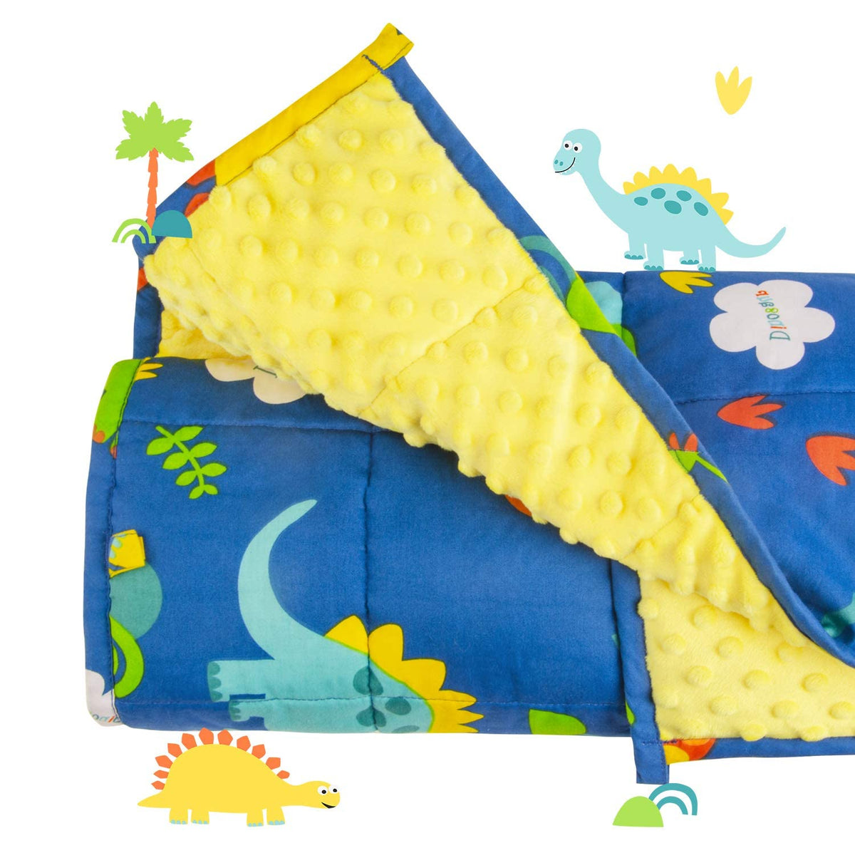 Sivio Toddler Weighted Blanket Kids, 3 Lbs Minky Fleece And 100% Cotton Throw Blanket With Beads, Reversible Heavy Blanket For C