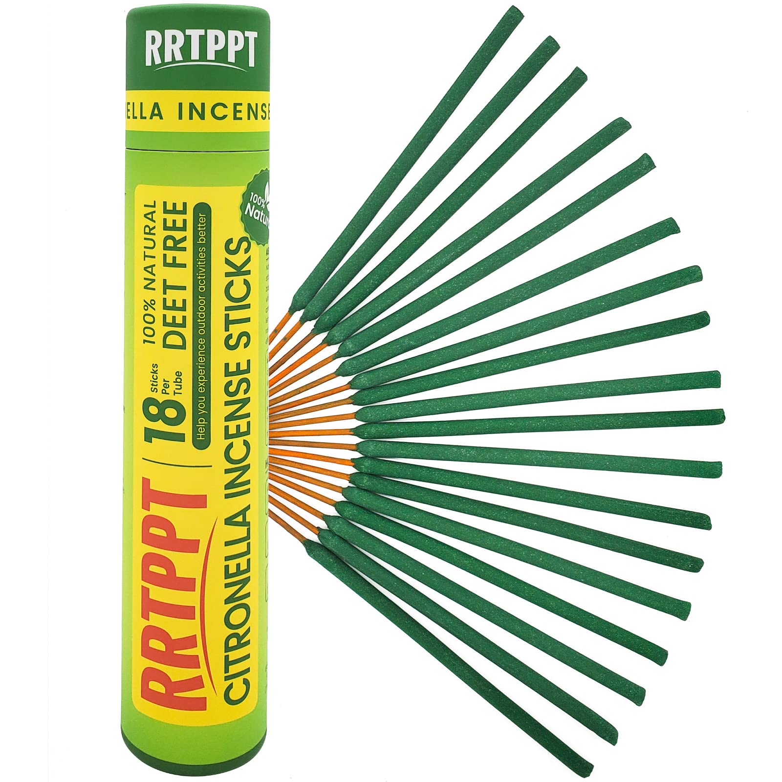 Large Citronella Incense Sticks 18 Sticks per Tube Add to Natural Ingredients Citronella | Lemongrass and Rosemary Oil | Outdoor