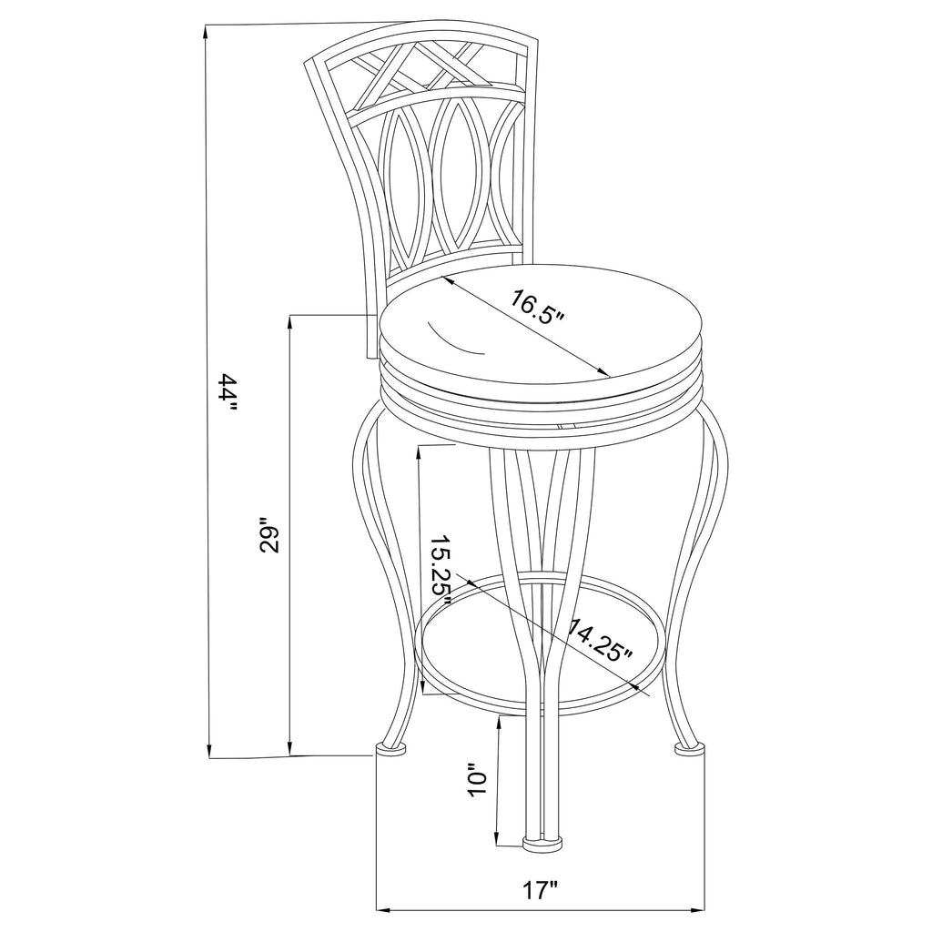 Coaster Home Furnishings Adamsville Upholstered Swivel Bar Stool Black