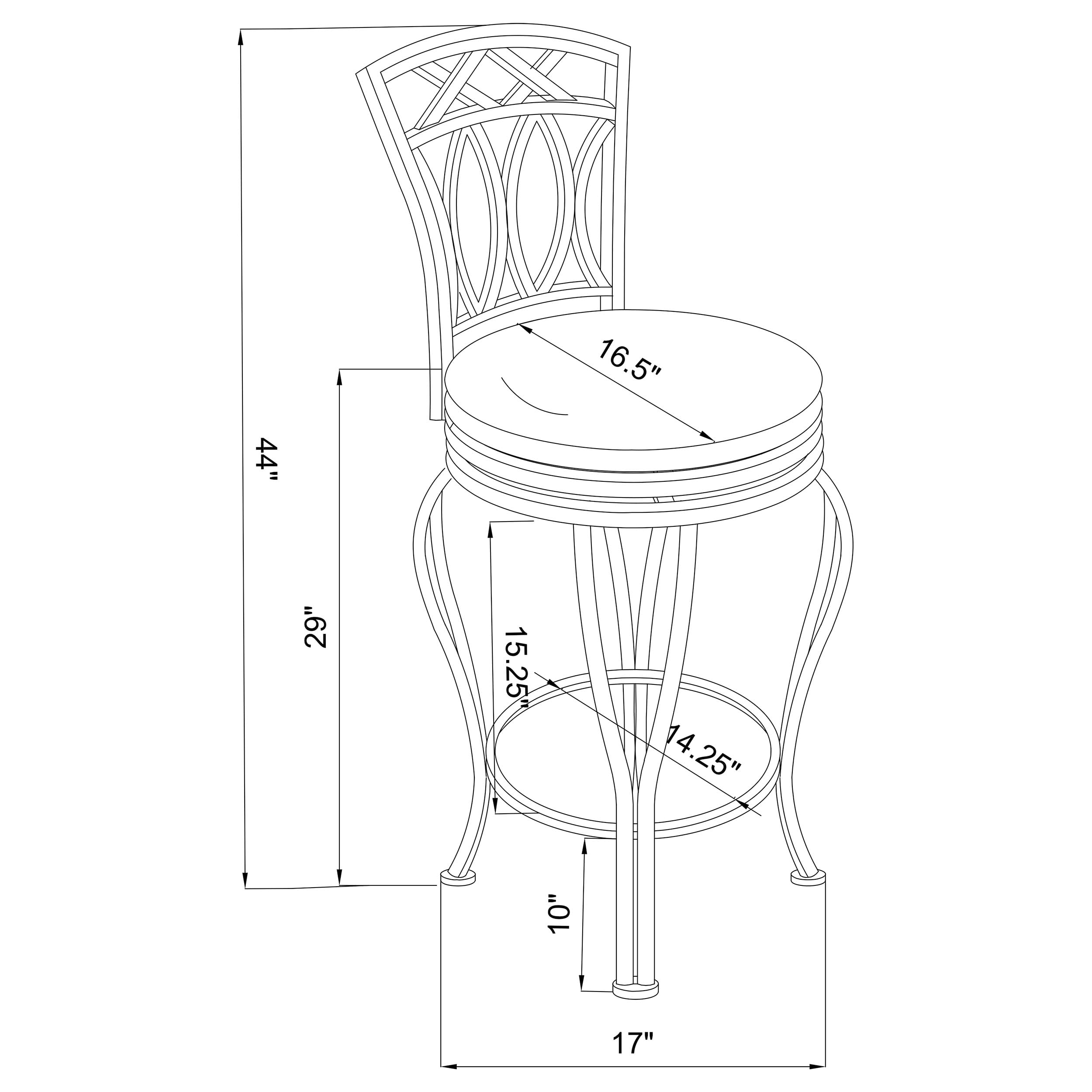Coaster Home Furnishings Adamsville Upholstered Swivel Bar Stool Black