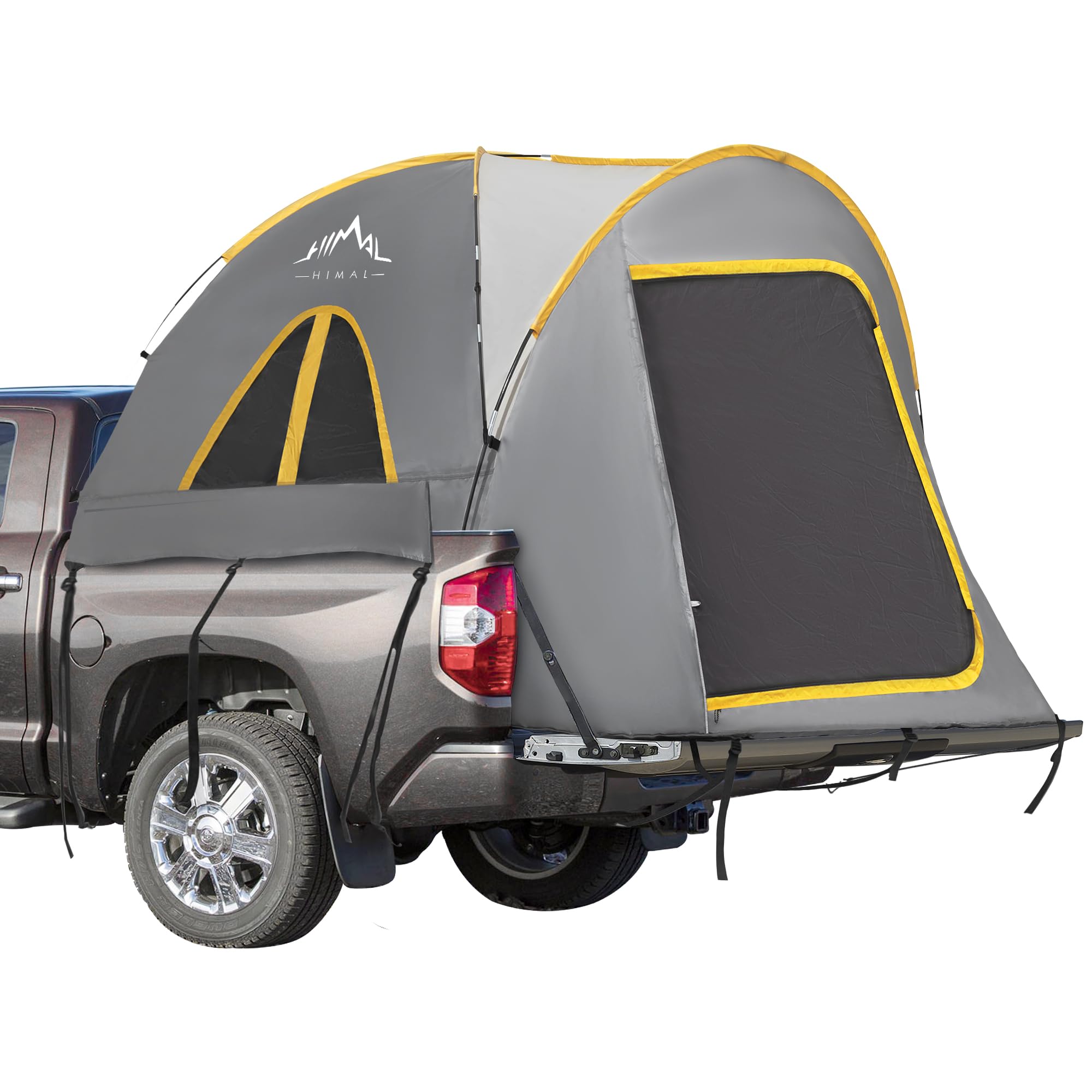 GoHimal Pickup Truck Tent, Waterproof PU2000mm Double Layer for 6.5 FT Truck Bed, Portable Truck Bed Tent for Camping, Gray