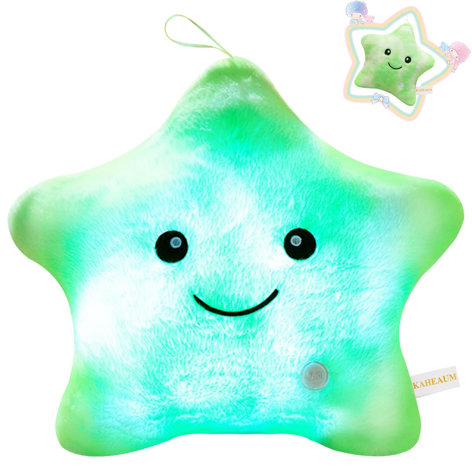 Kaheaum Led Night Light Up Glow Star Pillow For Kids Throw Pillow Children Boy Girls Stuffed Animals,Cute Pillows Plushies Twink