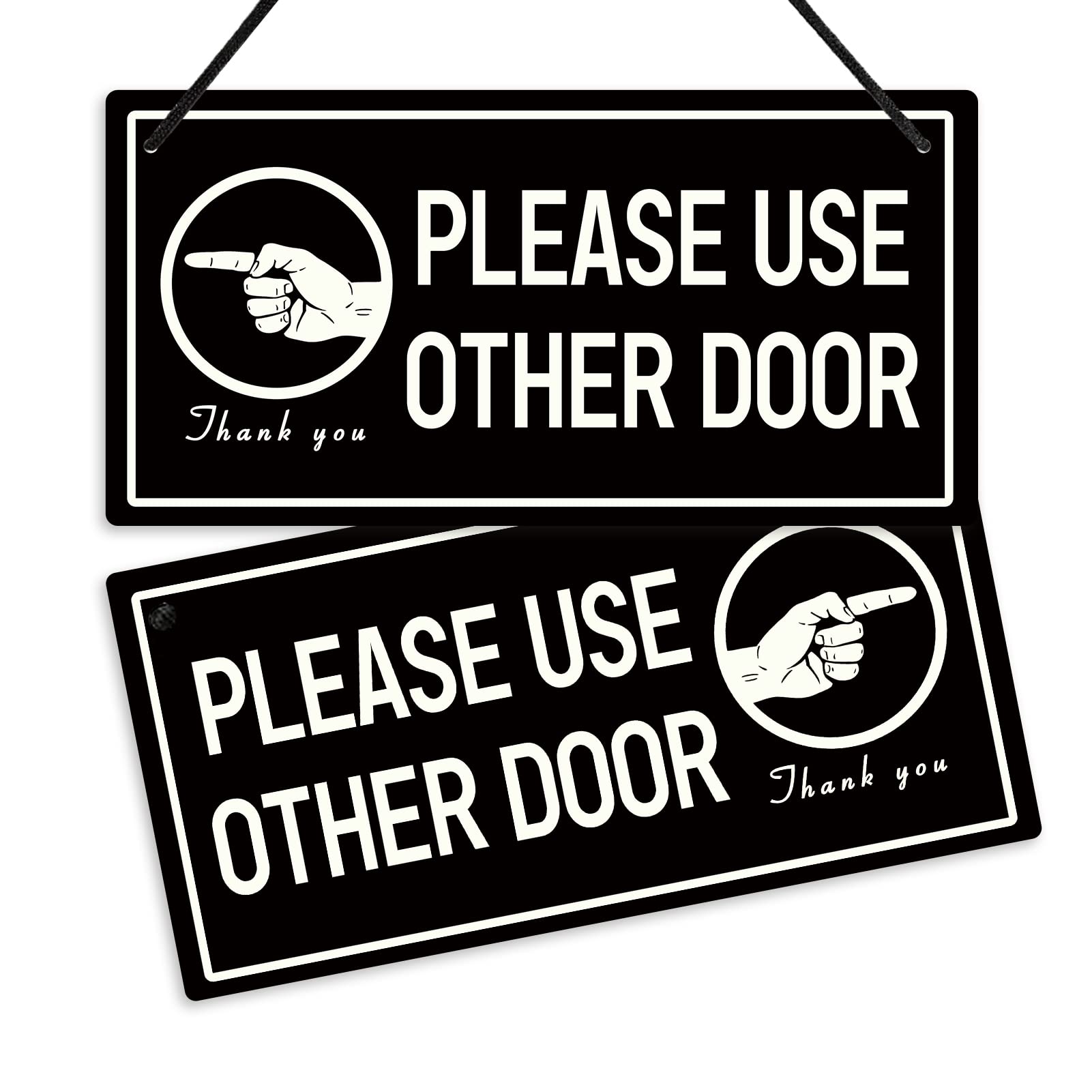 Putuo Decor Please Use Other Door Sign, Reversible Double Sided Exit Sign For Business, Office, Stores, Restaurant, 10X5 Inches