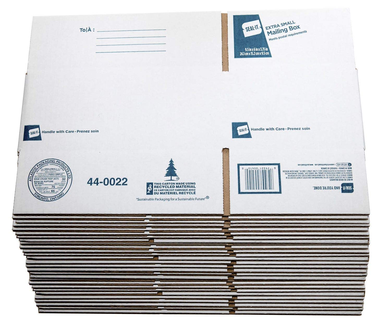 Seal-It Mailing Box, Extra Small, 25 Pack, 9.5' X 6' X 3.75'