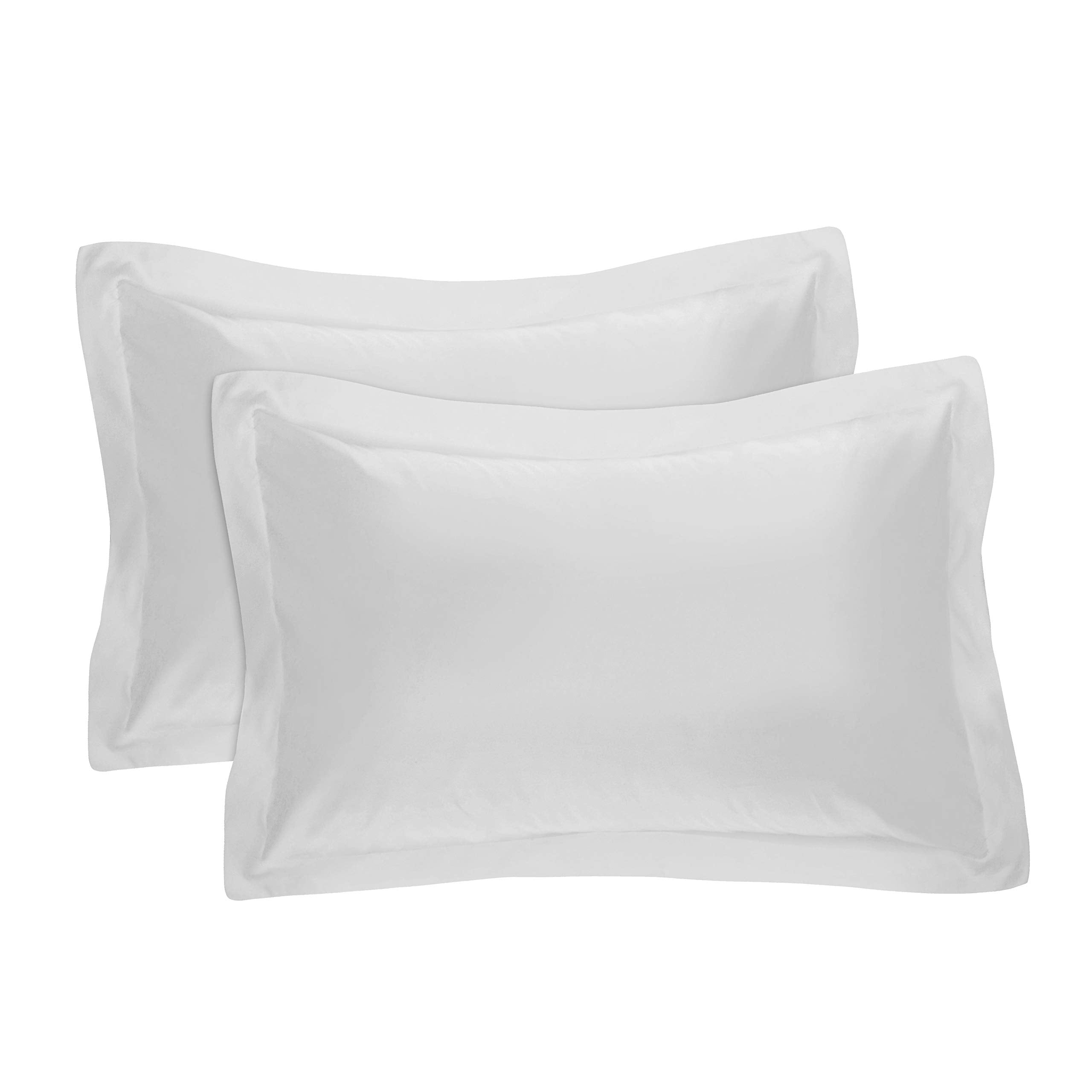 Fresh Ideas Poplin Tailored 2-Pack Pillow Sham, King, White
