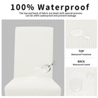 Easy-Going 100% Waterproof Dining Room Chair Cover Set Of 4, Stretch Jacquard Parson Chair Slipcover Removable Washable Chair Protector For Home, Restaurant, Banquet (Xlarge, Cream)