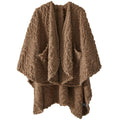 Royoliving Fuzzy Sherpa Wearable Fleece Blanket With Pockets For Adults, Ultra Soft Plush Shawl Tv Throw Blankets (Brown, 58'X