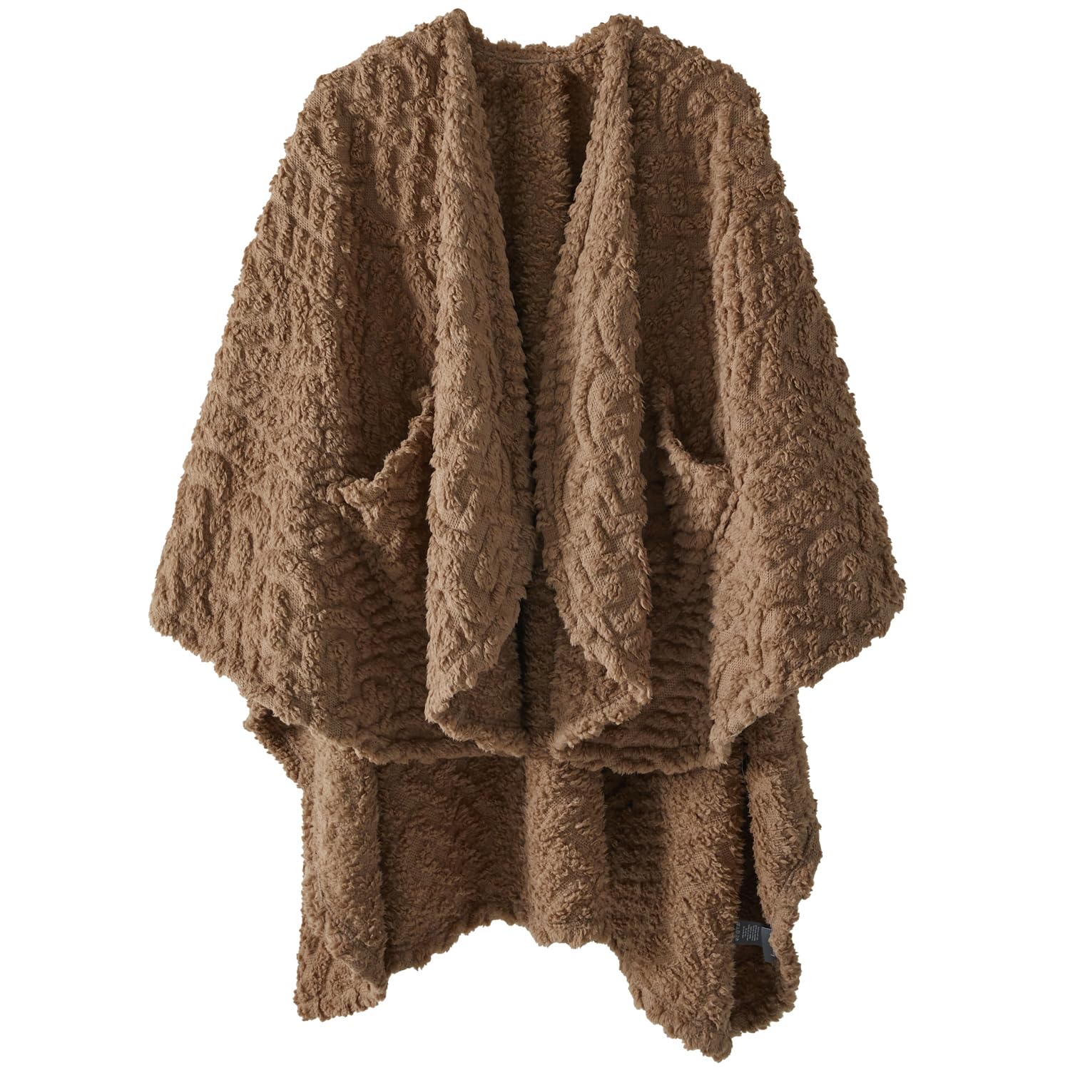Royoliving Fuzzy Sherpa Wearable Fleece Blanket With Pockets For Adults, Ultra Soft Plush Shawl Tv Throw Blankets (Brown, 58'X