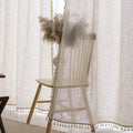 Voilybird Natural Linen Blended Farmhouse Curtains 84 Inches Long Living Room Boho Curtains & Drapes Country Style, W40 X L84, N