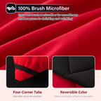 Cosybay Bed In A Bag King Reversible Comforter Sets 7Pcs All Season Down Alternative Bedding Sets Red And Black With Comforter,