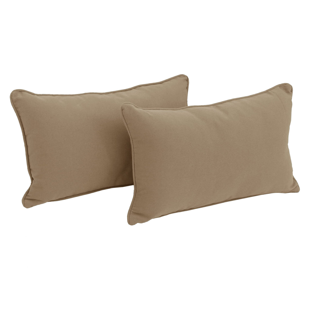 Blazing Needles Corded Twill Throw Pillows (Set of 2), 20&quot; x 12&quot;, Toffee