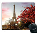 Smooffly France Paris Mouse Pad, Spring Morning With Eiffel Tower, Cityscape Red Flower Personality Desings Gaming Mouse Pad