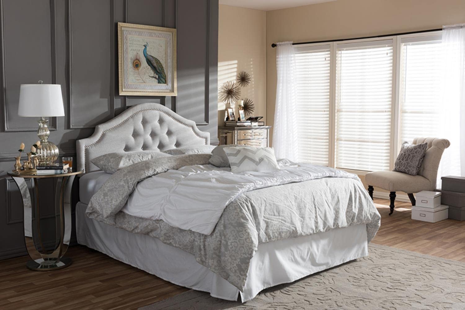 Baxton Studio Cora Modern Upholstered Headboard Beige/Full