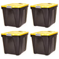Homz 22-Gallon Durabilt Plastic Stackable Home Office Garage Storage Organization Container Bin w/Latching Lid and Handles, Blac