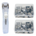 Yueton 1 Clear Push Clip With 100 Metal Clips Punchless Push Clip Refill Clip Binder Reusable Paper Push Clip Spare Clip Dispens