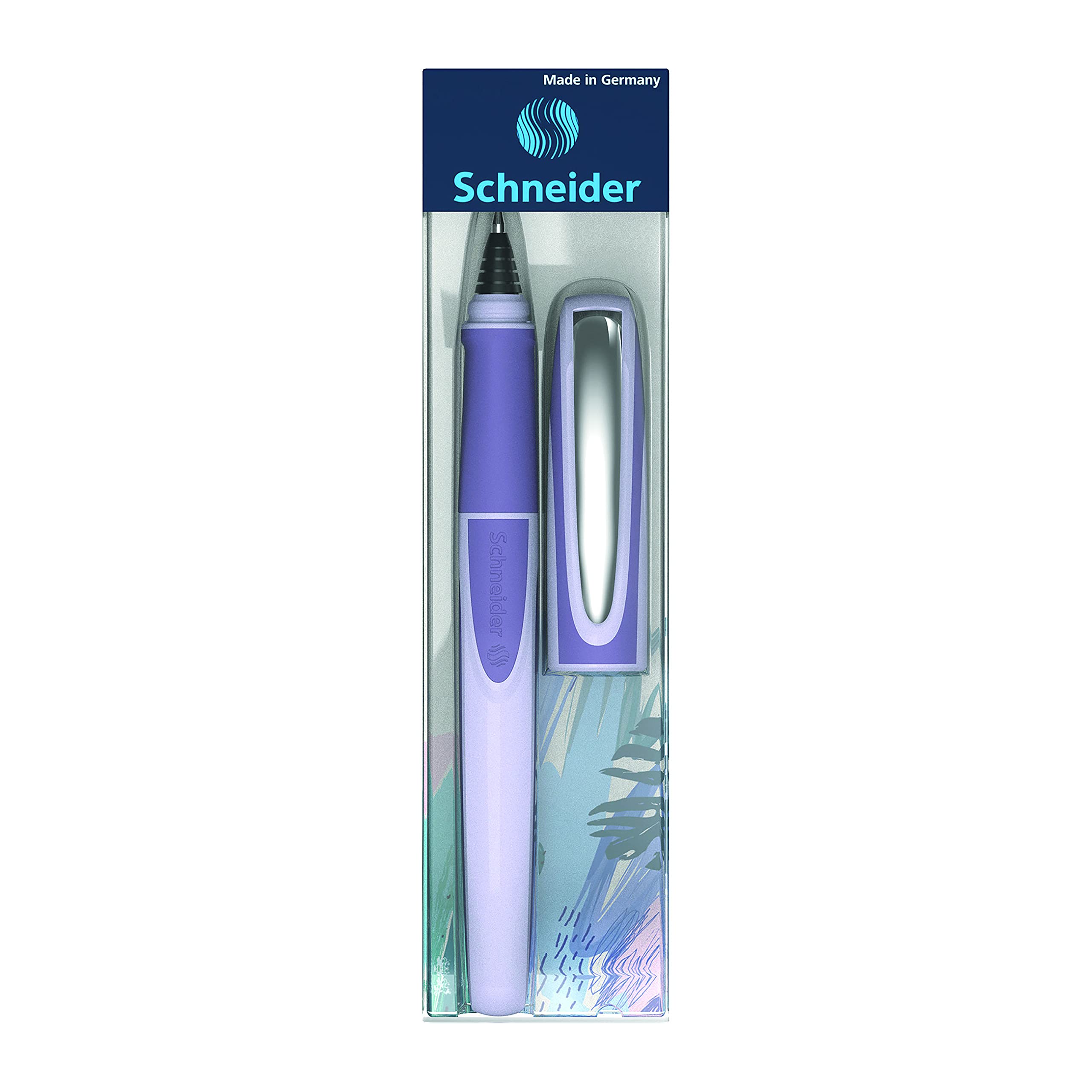 Schneider Ray Cartridge Rollerball Pen M (Medium), Refillable, Lavender Barrel, Royal Blue Erasable Ink Cartridge, Pack Of 1 Pen