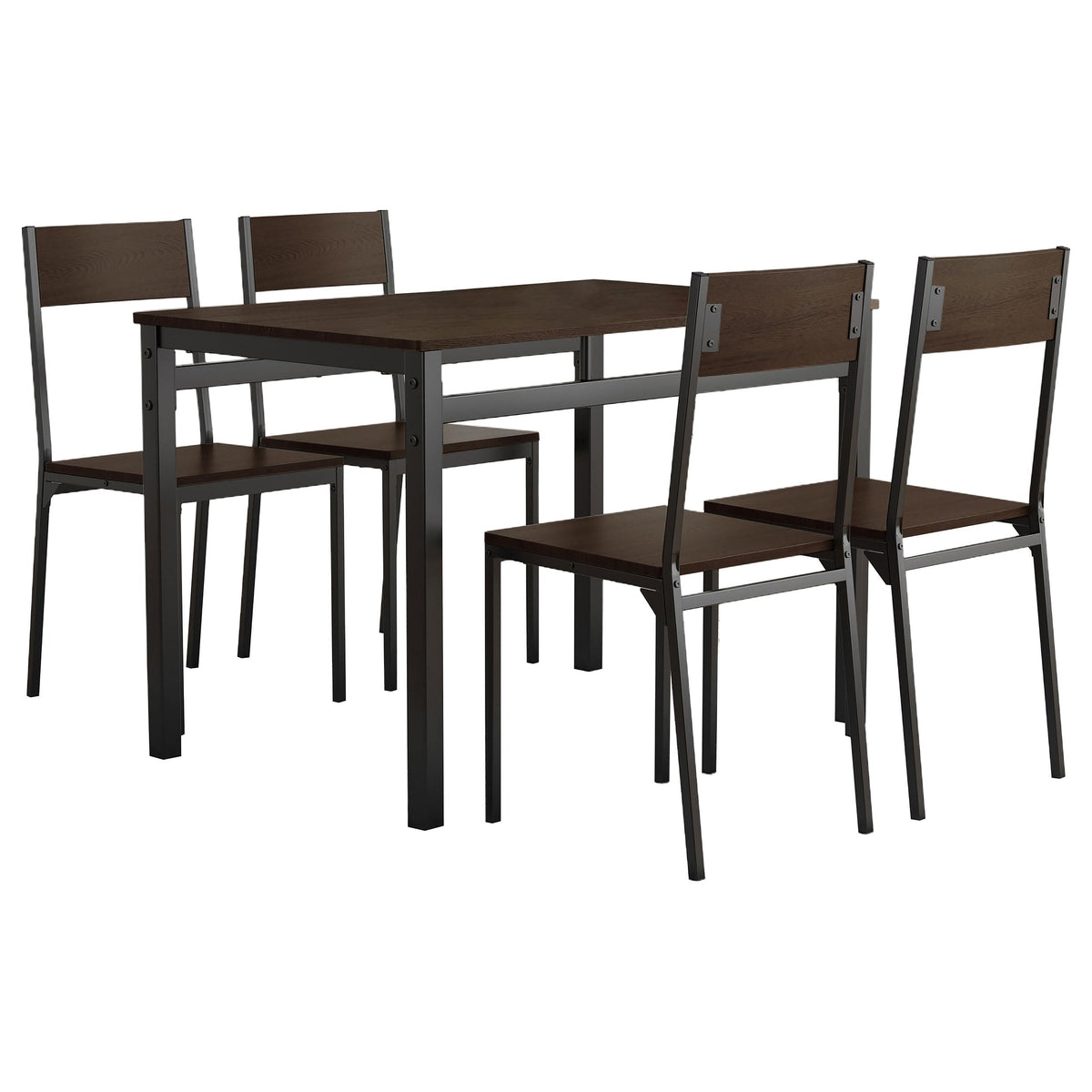 Coaster Furniture 5-Piece Dark Brown and Matte Black Dining Set 150505