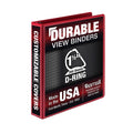 Samsill Durable 1.5 Inch Binder, Made In The Usa, D Ring Binder, Customizable Clear View Cover, Red, Holds 350 Pages