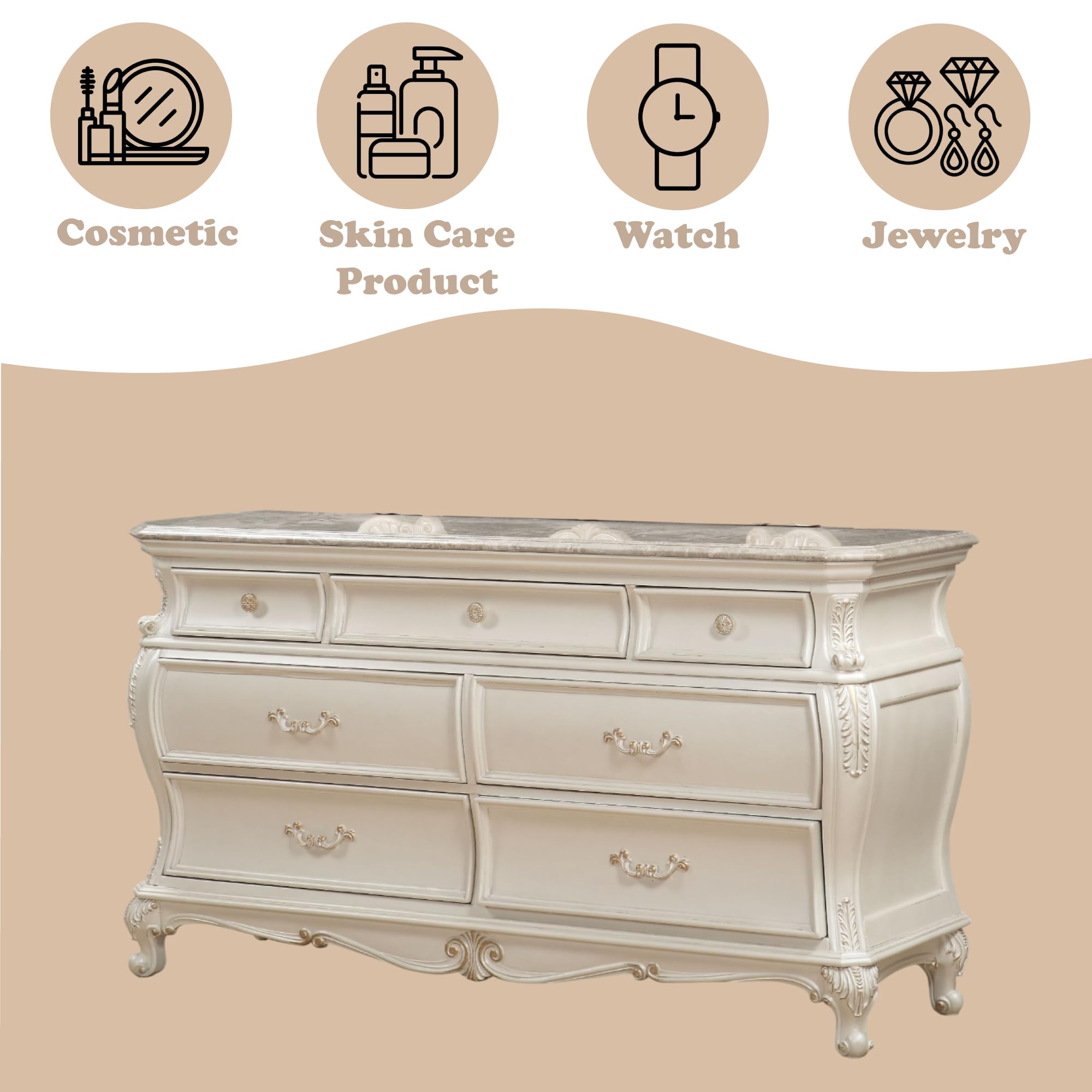 Acme Chantelle Dresser in Pearl White
