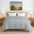 Linenaffairs Winter Comforter For Double Bed  300 Gsm Lightweight & Breathable Quilt Blanket  Silver Grey  90X100 Inch