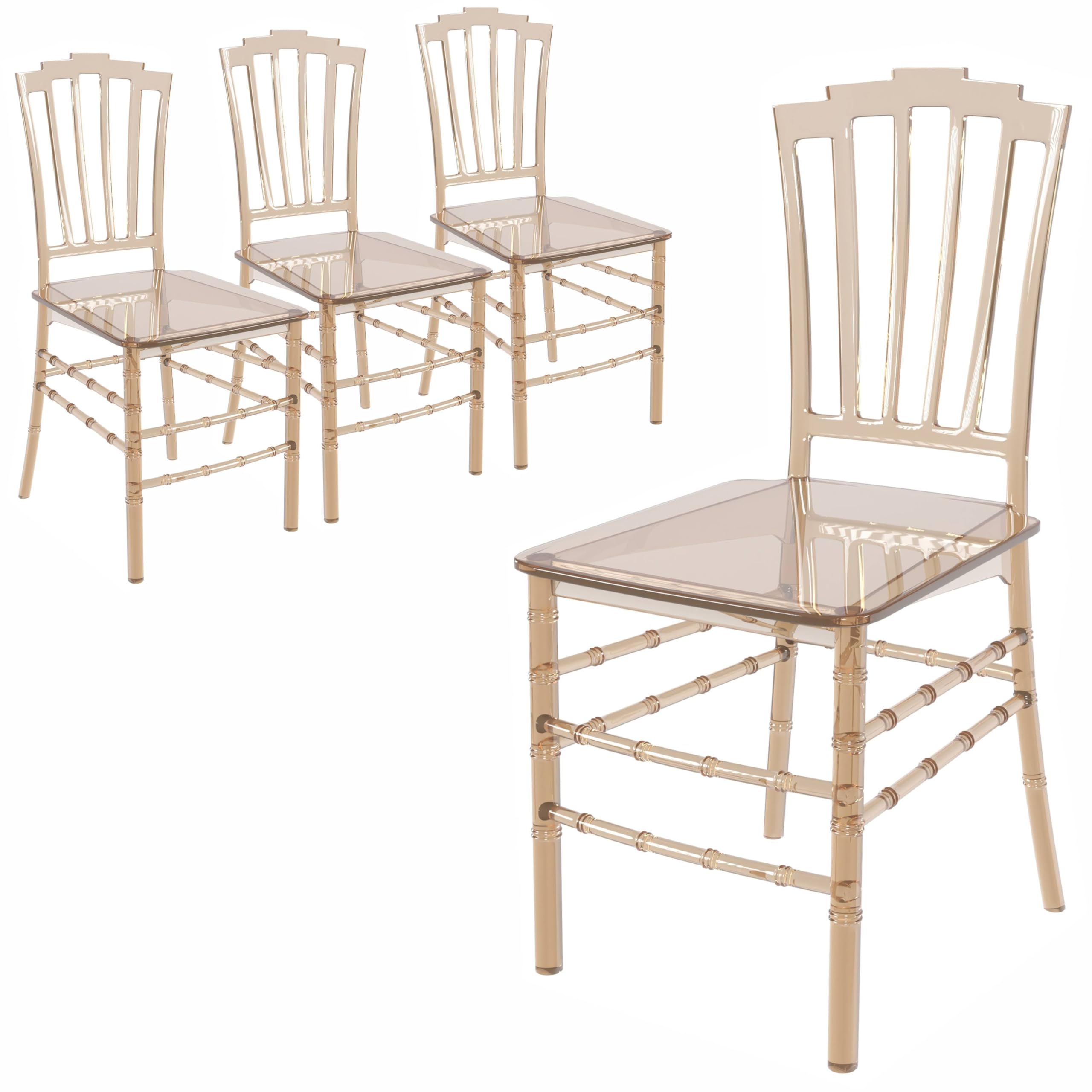 Synth Series Modern Dining Chair in Amber Set of 4