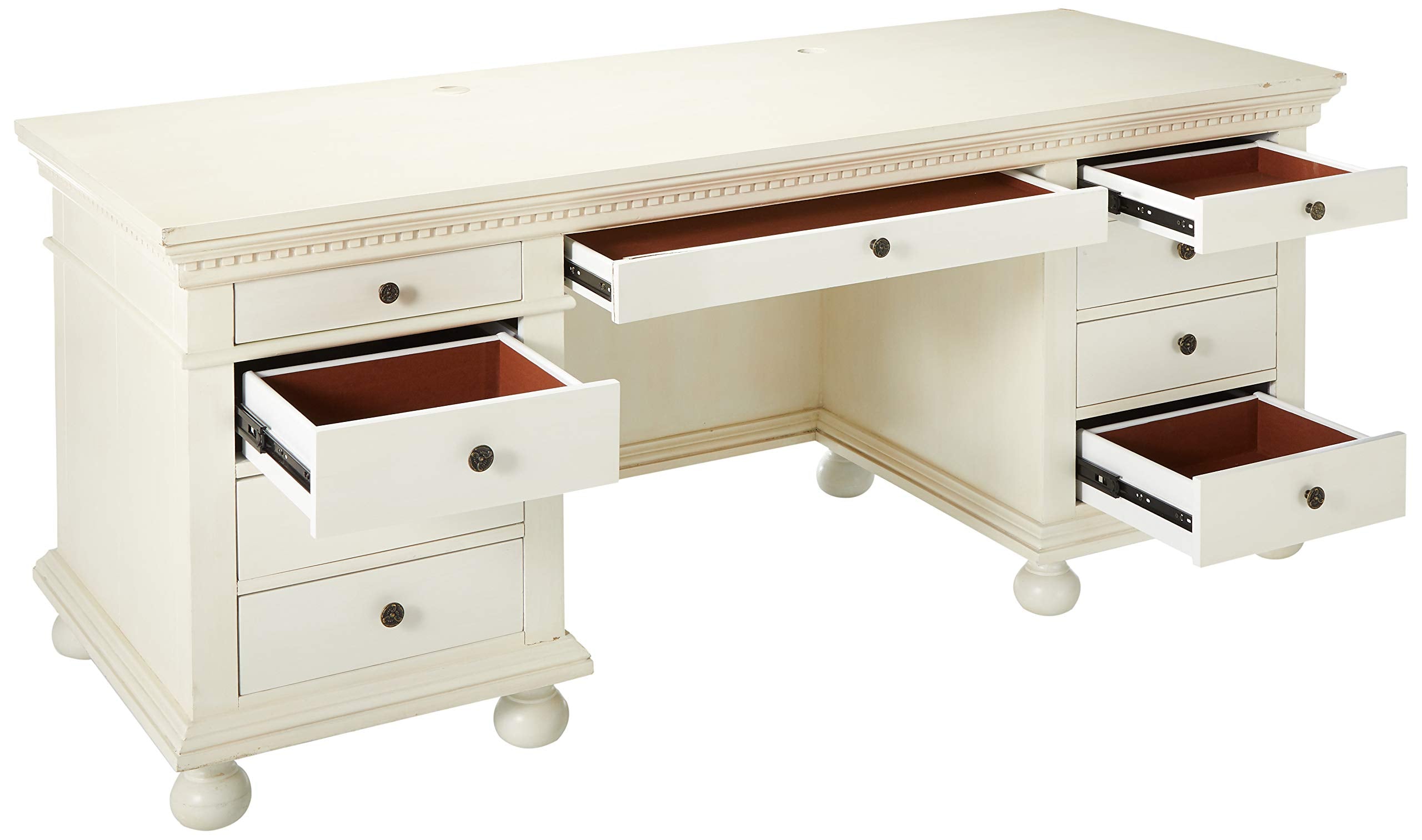 Acme Gustave Executive Desk in Cream White Finish