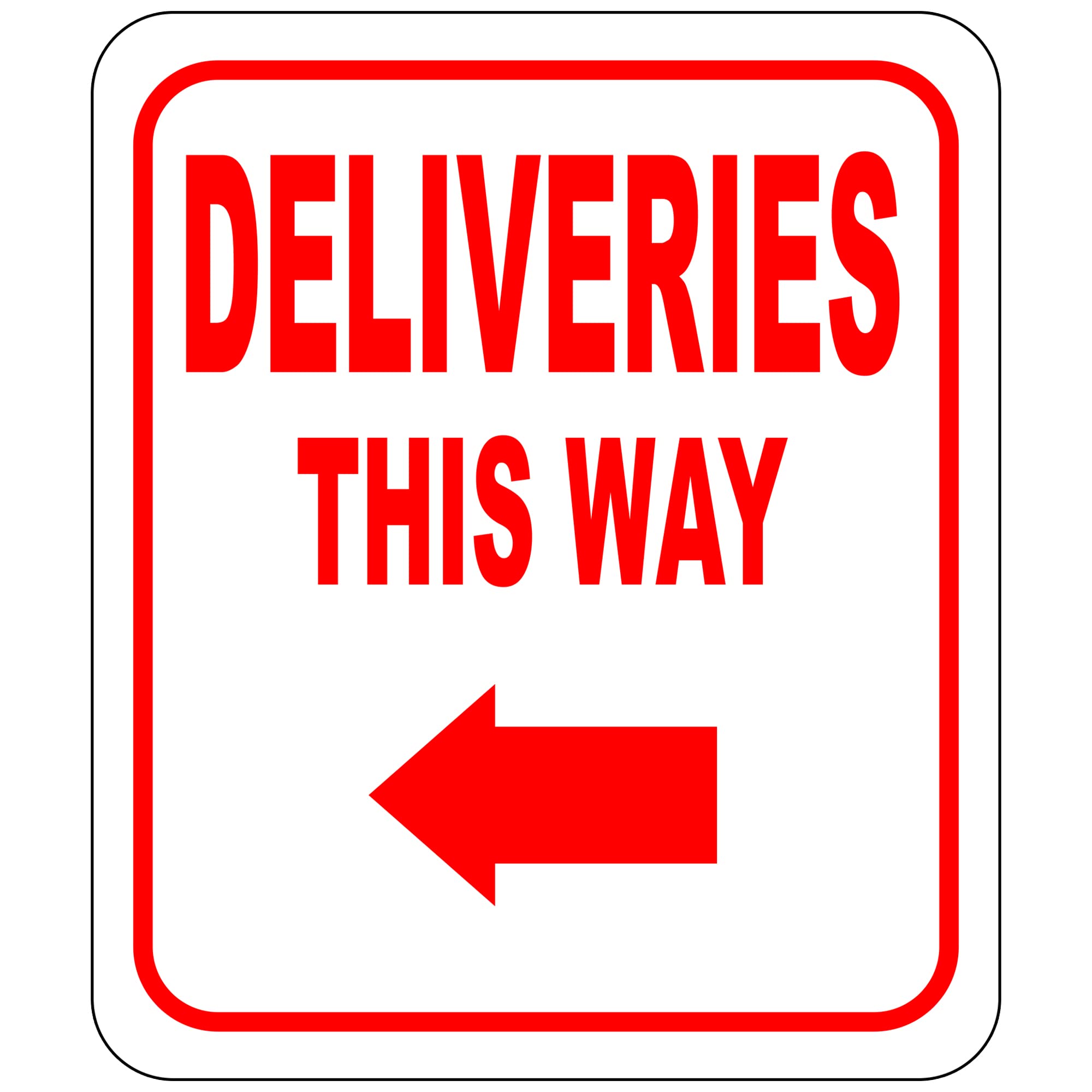 Deliveries This Way - Left Arrow Outdoor Sign, Delivery Driver Delivery Instructions For My Packages From Amazon, Fedex, Usps, U